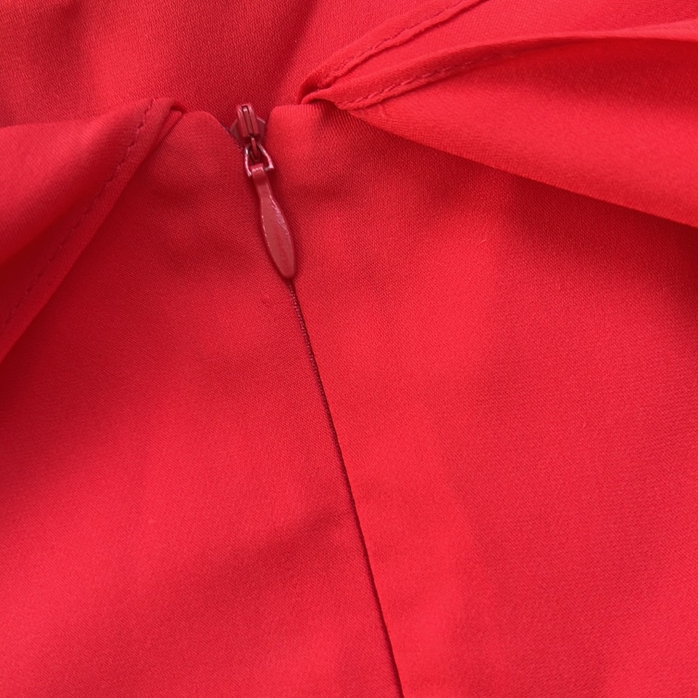 Helen Tiered Off-the-Shoulder Silk Gown, Coral - Picture 4 of 4